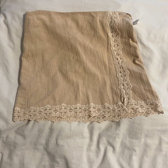 NWT Zara Tan Brown Lace Wrap MIni Skirt Coverup Size Medium - Picture 3 of 5